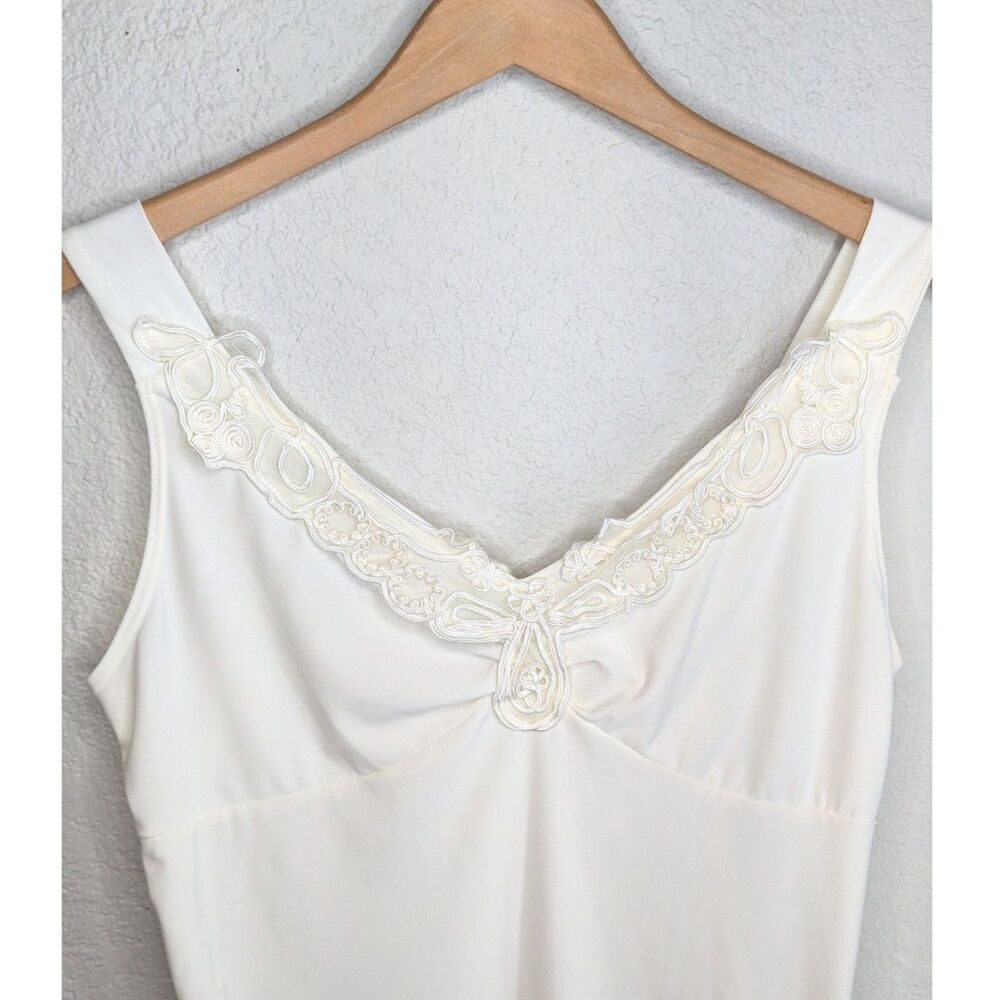 VTG Ivory Babydoll Camisole Top Sz M Feminine Regency Cottage Victorian Romantic - Picture 3 of 6